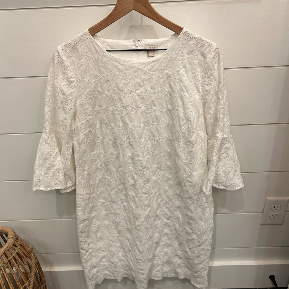 J. Crew Ivory Circle Pattern Dress